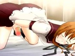 Horny hentai dickgirl masturbating