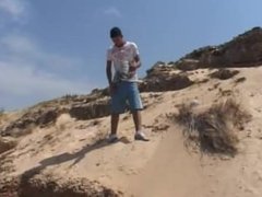 Tunisian Arab Twink Masturbates on the beach