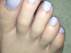 cum on blue toes