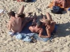 Beach 4-some JerkOff.