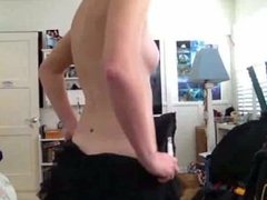 pretty teen striping on webcam