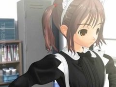 3D hentai maid slurping a big dick