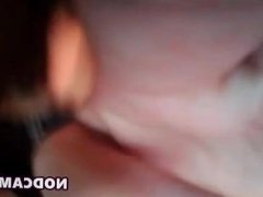 Asian beauty flashes tits and toys wet pussy