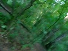 Hot blonde blows her boyfriend in the woods