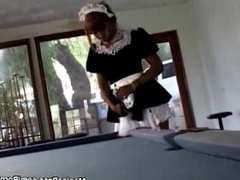 Hot black maid hungry for cock