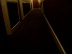 Older Woman Pissing in the Hotel Hallway