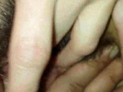 Horny teen chick with a hairy pussy