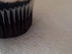 Licking my girlfriend's moisty chocolate cupcake!