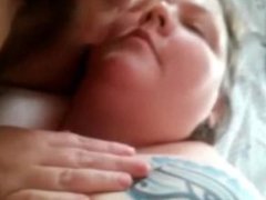 Ejaculating the hot cum on a fat chick's face