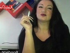 She is from BONDAGE-DOM.COM - Smoking with Dark Lips and Humiliation