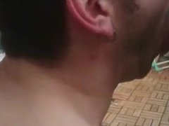 Outdoor BB fuck with hairy hung dude after