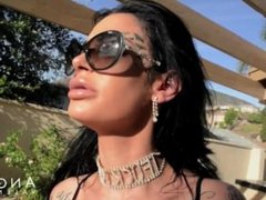 Tattoo pornstar Angelina valentine in lingerie hot solo masturbation