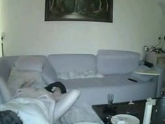 Jeraldine LIVE on 1fuckdate.com - Hidden couch fuck cum in mouth