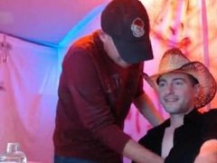 Country Boys Take Turns Sucking Str8 Guy Cock on Webcam.
