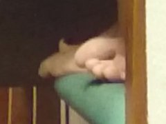 Candid Barefeet in Library