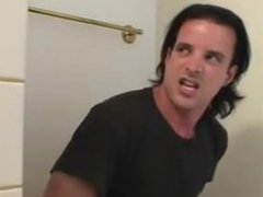 Slut gets anal in bathroom