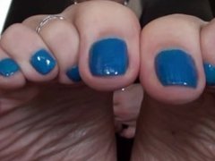 Blue nail polish tease