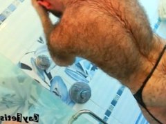 Hairy DJ in the Shower