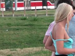 PUBLIC sex with a young teen pretty girl in broad daylight