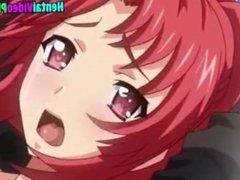 Animated redheaded babe fighting with a cute guy