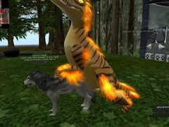 Gold Raptor mating with a wolf