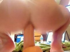 Horny college slut - ass fucking with dildo