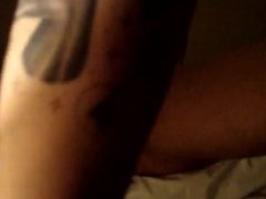 Intense top's swollen penis pulses his babies in to his bottom's pussy.