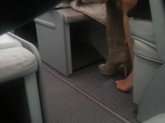 hot legs in plane try sexy boots