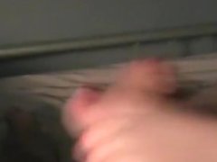 Wonderful footjob with red nails and cumshot
