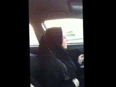 iraqi hajib girl dancing and boobs bouncing in car