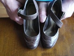 cum on wife's friend's shoes
