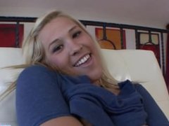 Cock Loving Blonde, Kimberly Kiss, Gets Throat Fucked