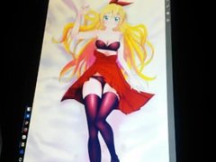 Cumtribute on Anime Girl on a 24 Zoll Screen