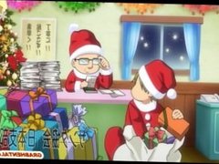 Busty anime Santa hard poking and creampie