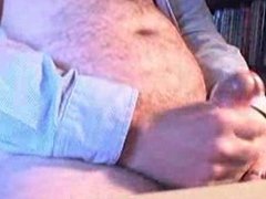 Hairy daddy jerking off