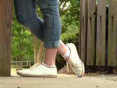 Jasmine standing shoeplay in Keds PREVIEW