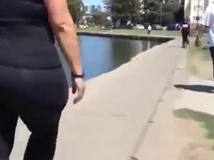 Amazing Wide Hipped BBW Pear In Spandex Candid