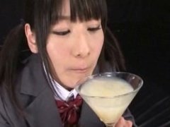 Japanese girl swallows 105 sperm loads