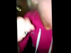 Blonde works gloryhole & boyfriend