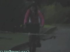 Schoolgirl Squirts on a Bike in Public!