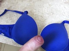 Blue bra cum