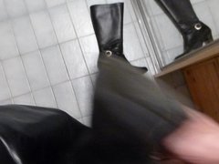 Cum in wifes leather boots