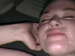 Shooting cum all over her cute face