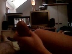 Jerk off & fingering while watching jerk off porn