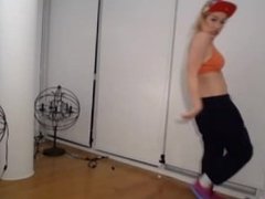 Crazy dancing white girl