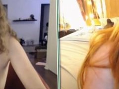 2 sexy redheads pound their pussies