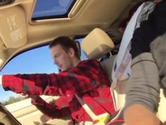 College Buds Carjacking on a road trip - big dicks, big loads