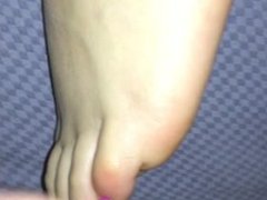 Cum on violet toes