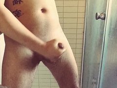 Jerk off and cum in shower
