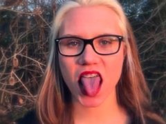 Sexy Blond Mouth And Tongue Fetish